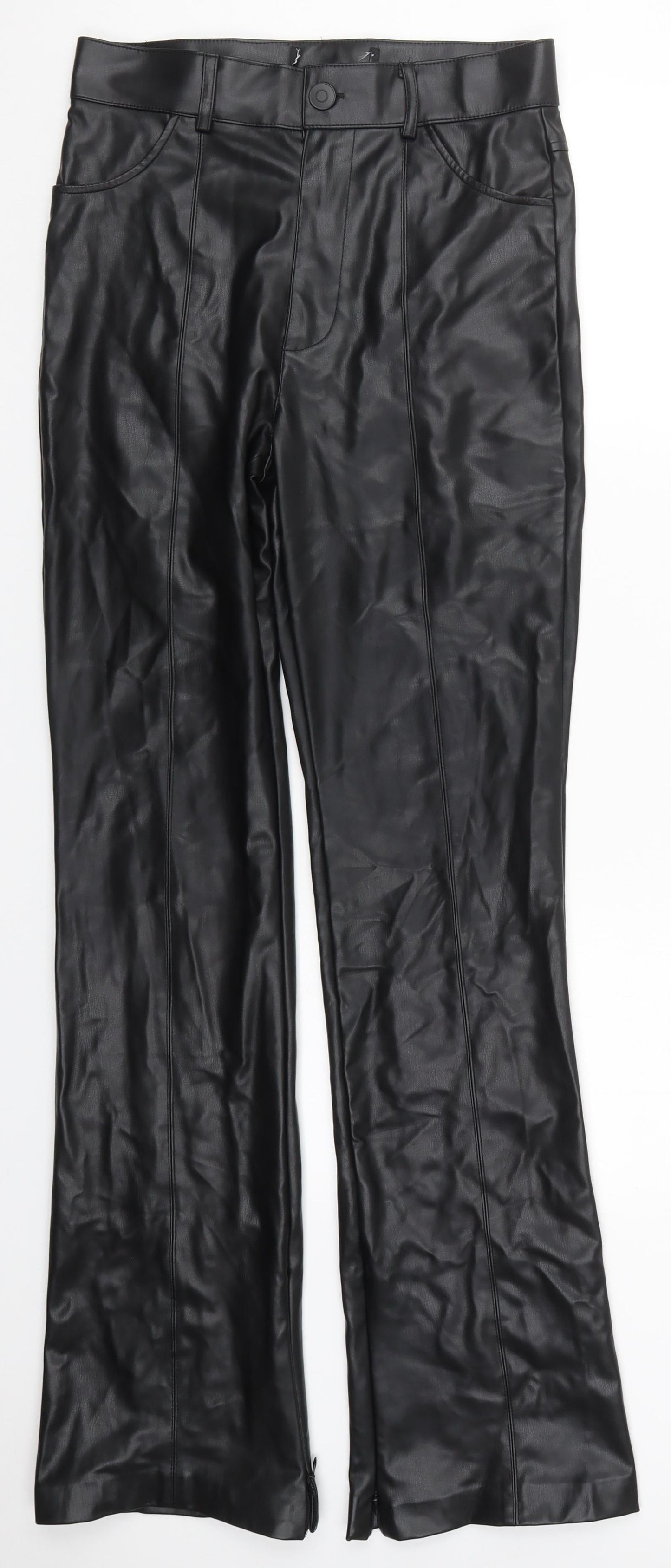 Preworn Mens Black  Polyurethane Trousers  Size 29 in L32 in Regular Button