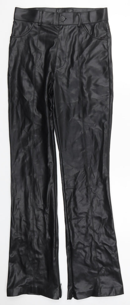 Preworn Mens Black  Polyurethane Trousers  Size 29 in L32 in Regular Button