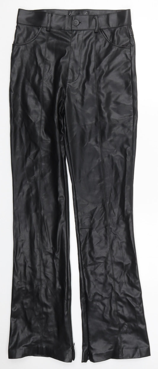 Preworn Mens Black  Polyurethane Trousers  Size 29 in L32 in Regular Button