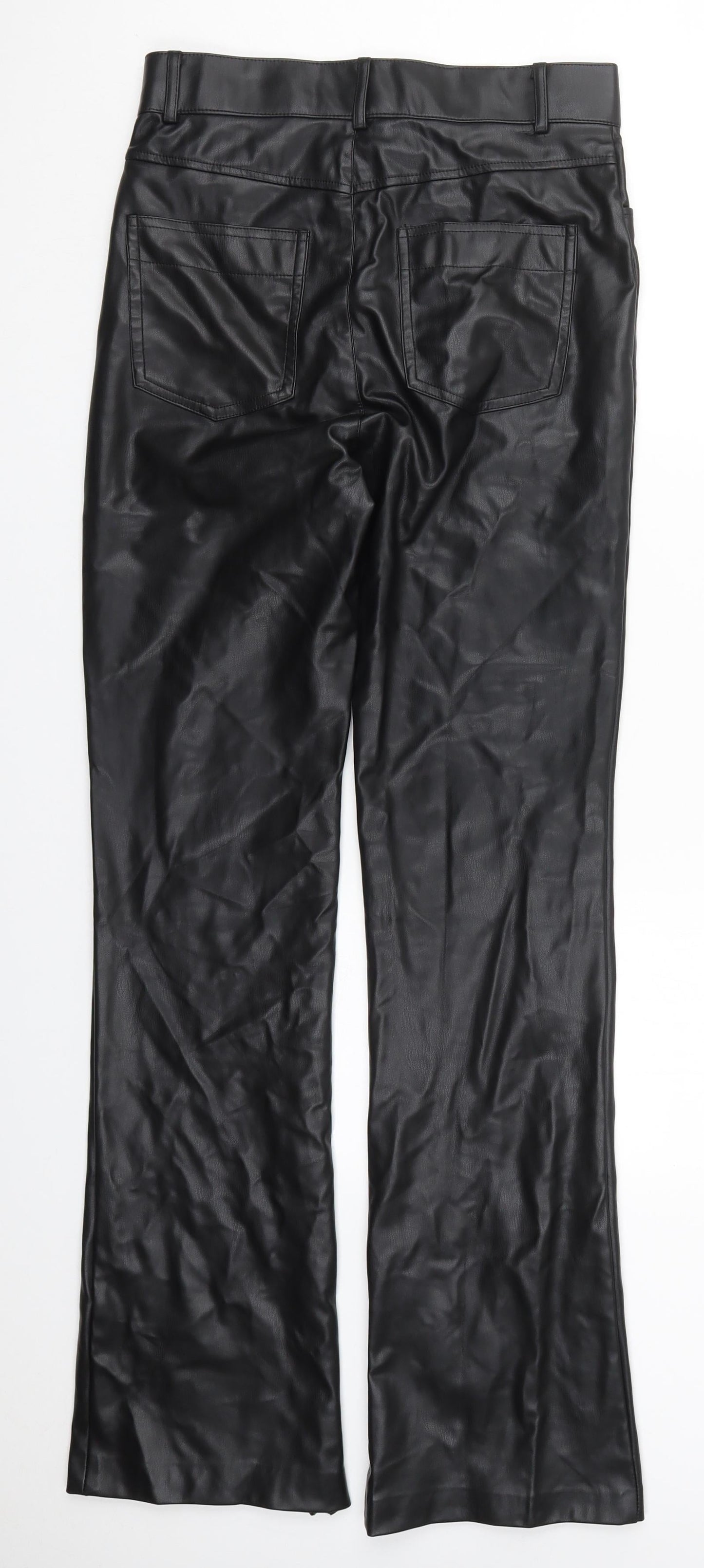 Preworn Mens Black  Polyurethane Trousers  Size 29 in L32 in Regular Button
