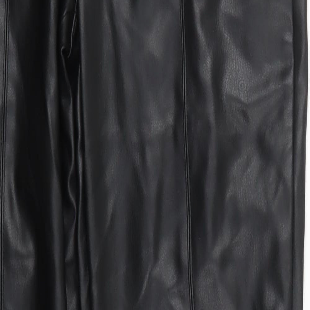 Preworn Mens Black  Polyurethane Trousers  Size 29 in L32 in Regular Button