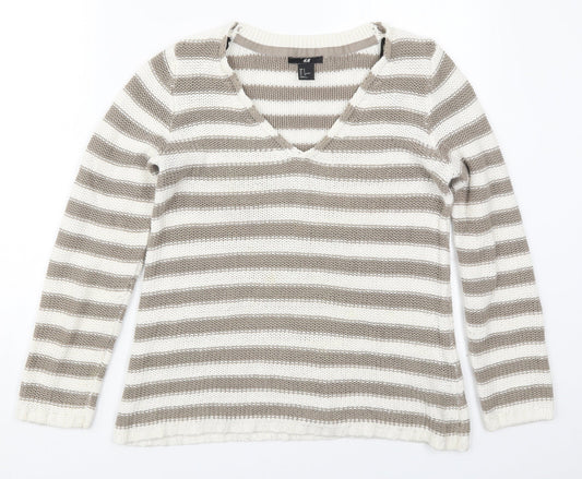 Womens UK Size S H&M Beige Pullover Jumper