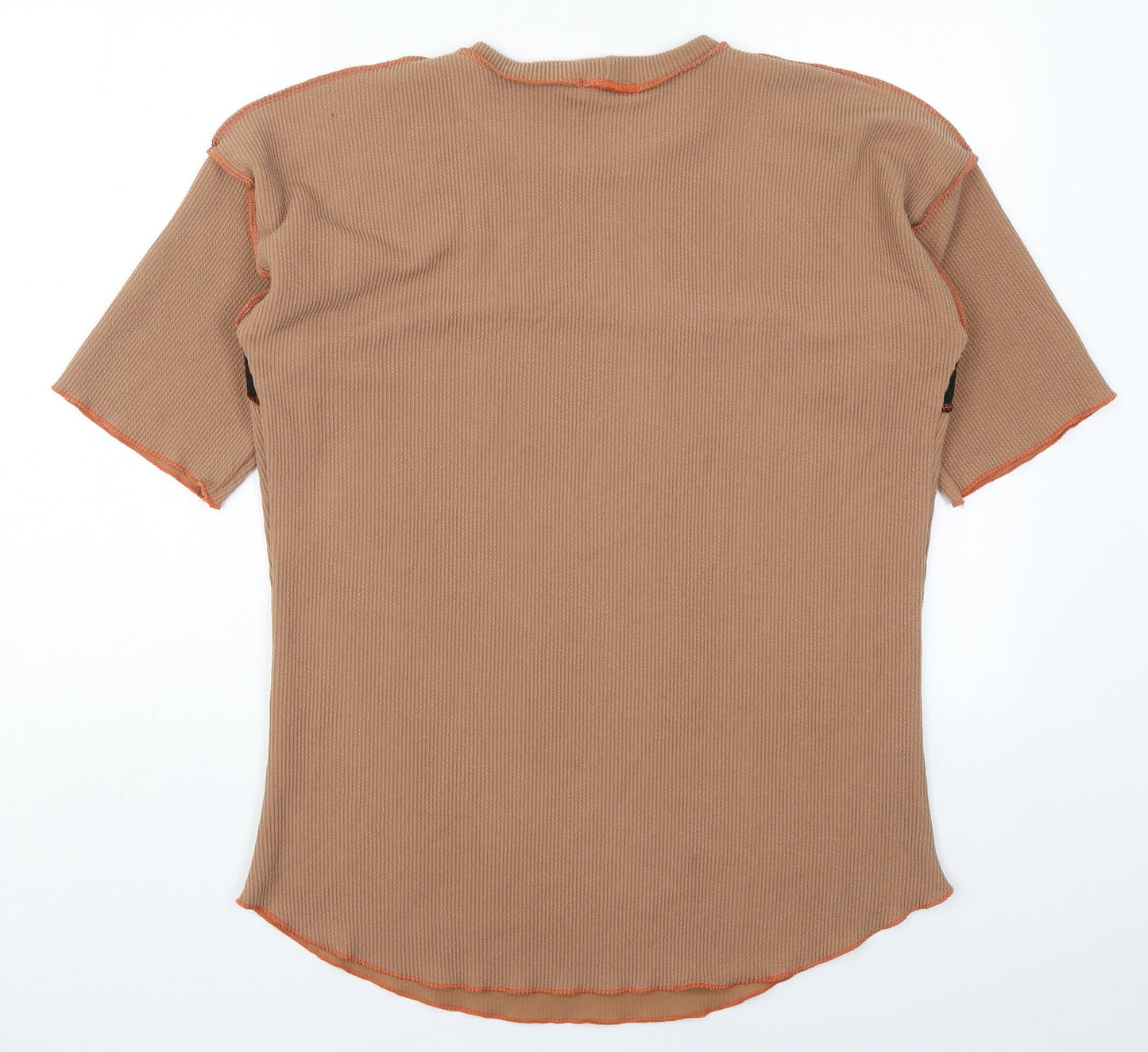 Stylewise Womens Brown  Polyester Basic T-Shirt Size 10 Round Neck