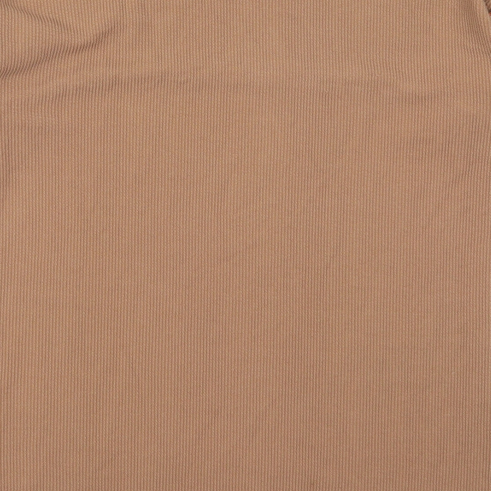 Stylewise Womens Brown  Polyester Basic T-Shirt Size 10 Round Neck