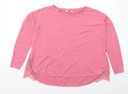 Womens UK Size 10 Preworn Pink Basic T-Shirt