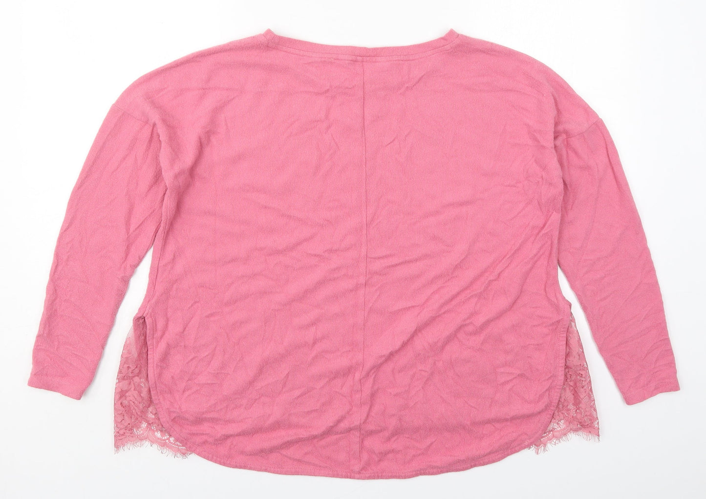 Womens UK Size 10 Preworn Pink Basic T-Shirt
