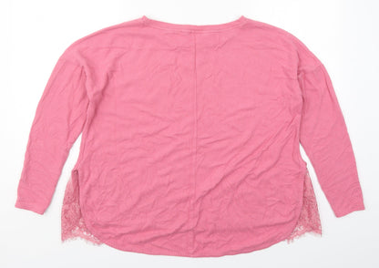 Womens UK Size 10 Preworn Pink Basic T-Shirt
