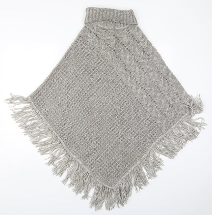 Love Knitwear Womens Grey   Jacket Poncho Size S