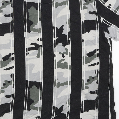NEXT Boys Black Camouflage Cotton Basic T-Shirt Size 11 Years Crew Neck Pullover - Limited Edition