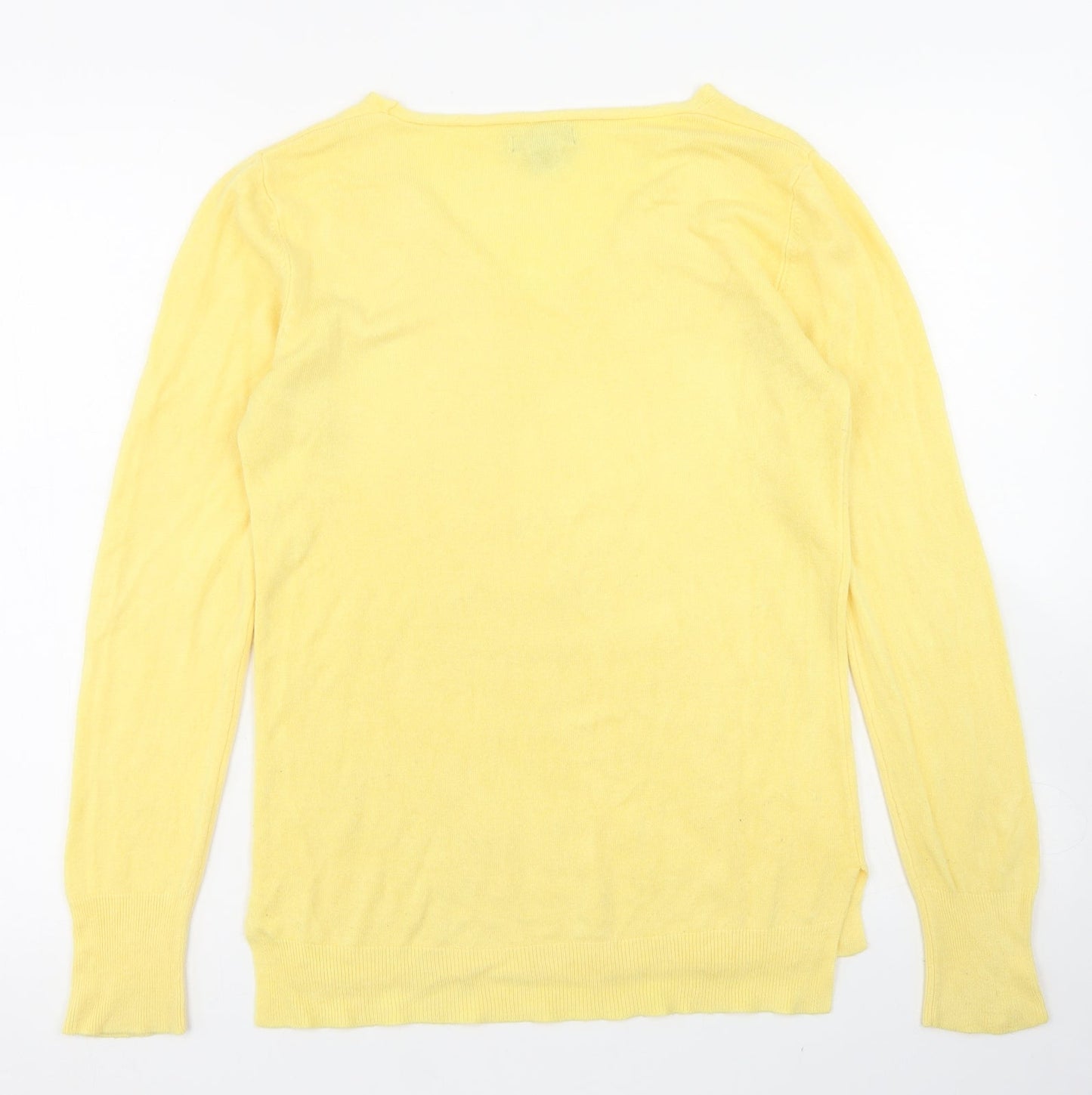 Primark Womens Yellow V-Neck  Acrylic Pullover Jumper Size S