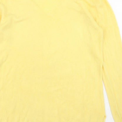 Primark Womens Yellow V-Neck  Acrylic Pullover Jumper Size S