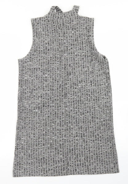 Papaya Womens Grey  Viscose A-Line  Size 12  V-Neck  - Tie Neck