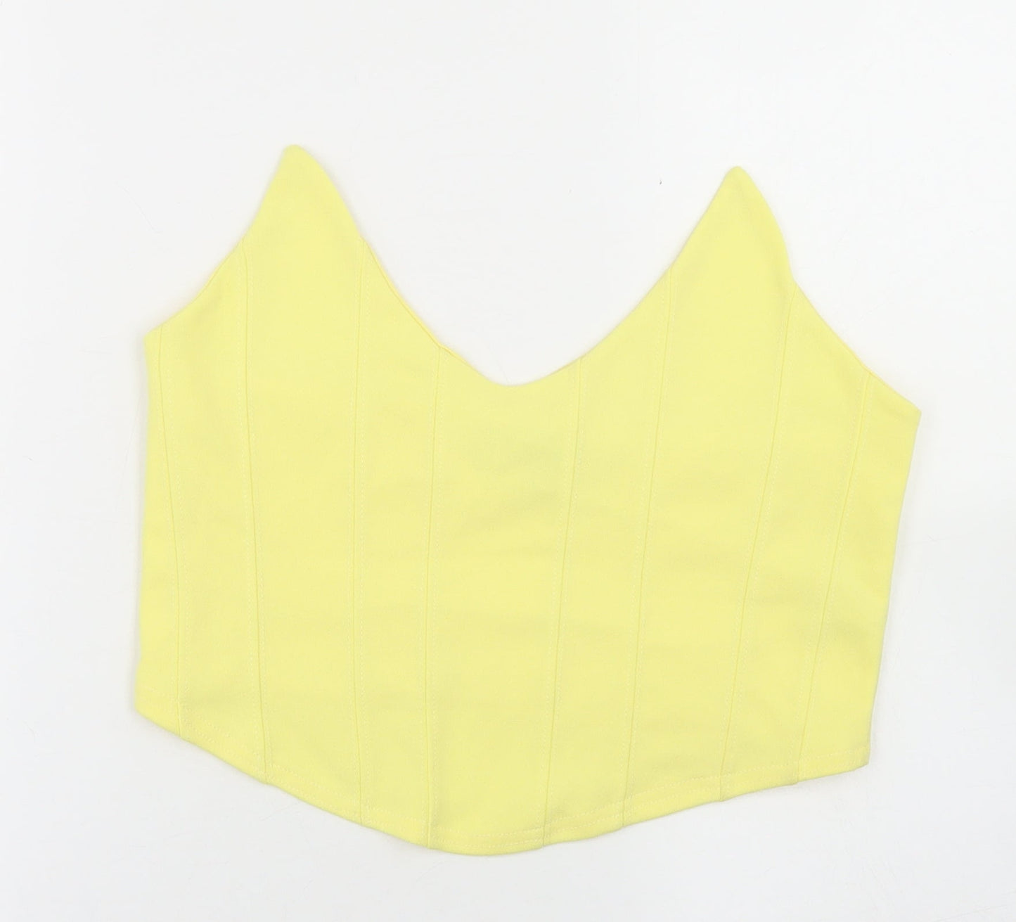 Womens UK Size 14 Missguided Yellow Cropped Tank
