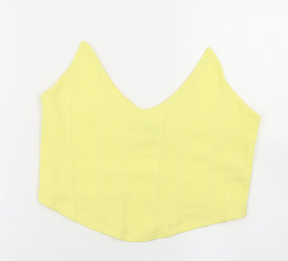 Womens UK Size 14 Missguided Yellow Cropped Tank