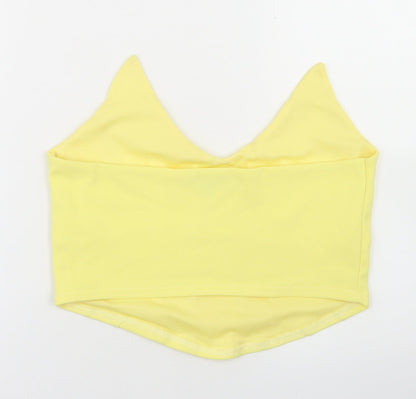 Womens UK Size 14 Missguided Yellow Cropped Tank