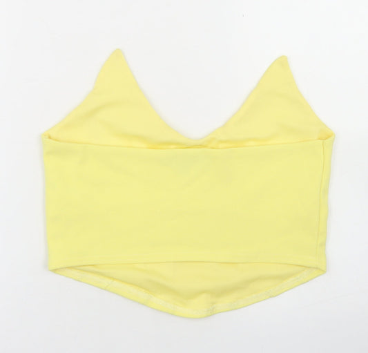 Womens UK Size 14 Missguided Yellow Cropped Tank