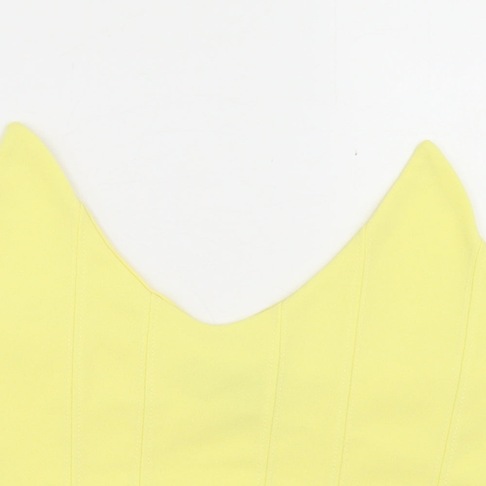 Womens UK Size 14 Missguided Yellow Cropped Tank
