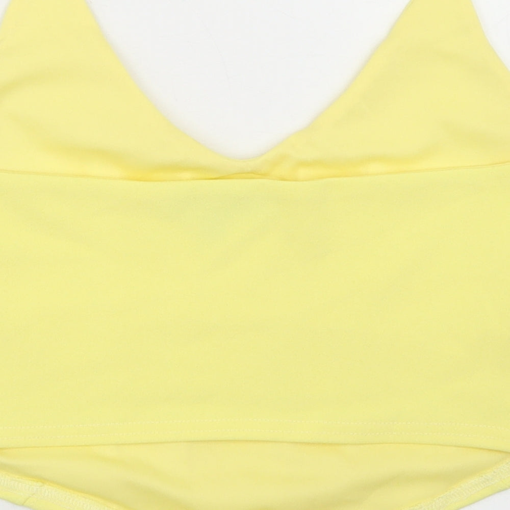 Womens UK Size 14 Missguided Yellow Cropped Tank