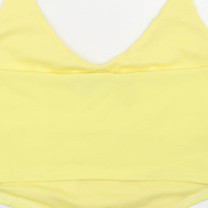 Womens UK Size 14 Missguided Yellow Cropped Tank