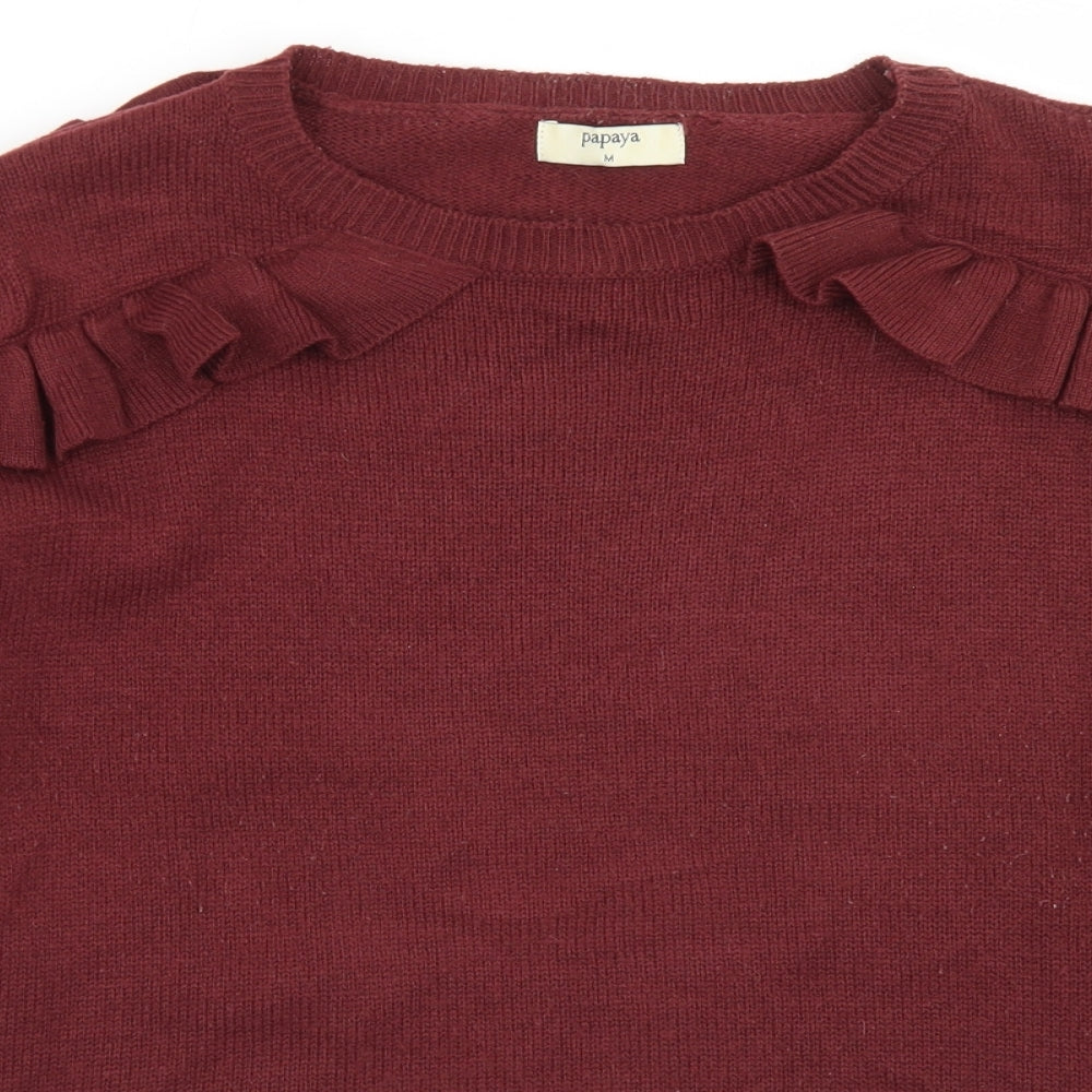 Womens UK Size M Papaya Purple Pullover Jumper