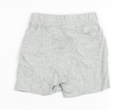 Gap Baby Grey  100% Cotton Cropped Trousers Size 6-9 Months  Drawstring - Bear
