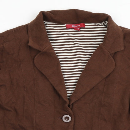 Monsoon Womens Brown  Cotton Jacket Blazer Size 16