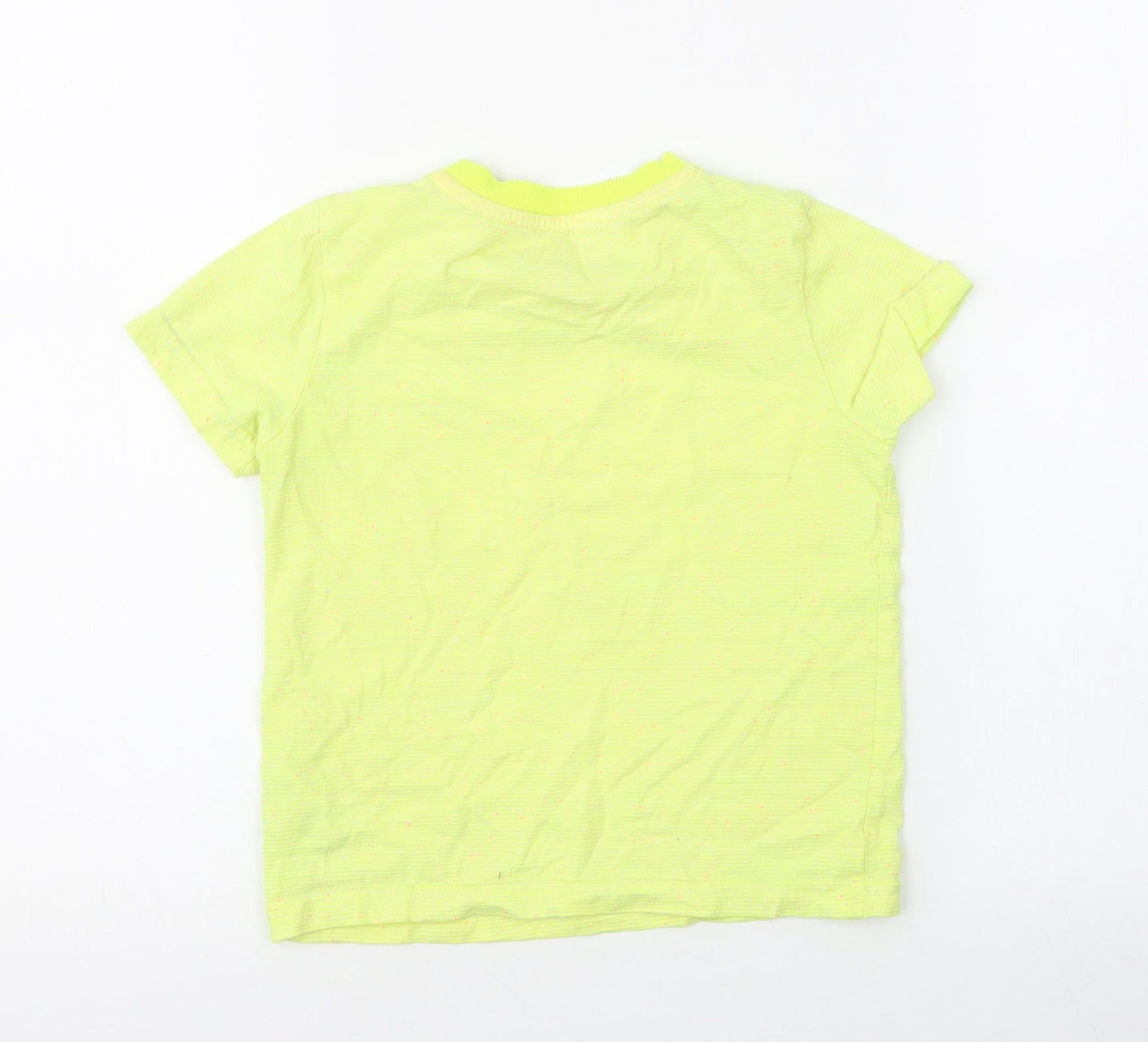 F&F Boys Yellow Striped Cotton Jersey T-Shirt Size 3-4 Years Round Neck Pullover