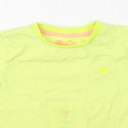 F&F Boys Yellow Striped Cotton Jersey T-Shirt Size 3-4 Years Round Neck Pullover