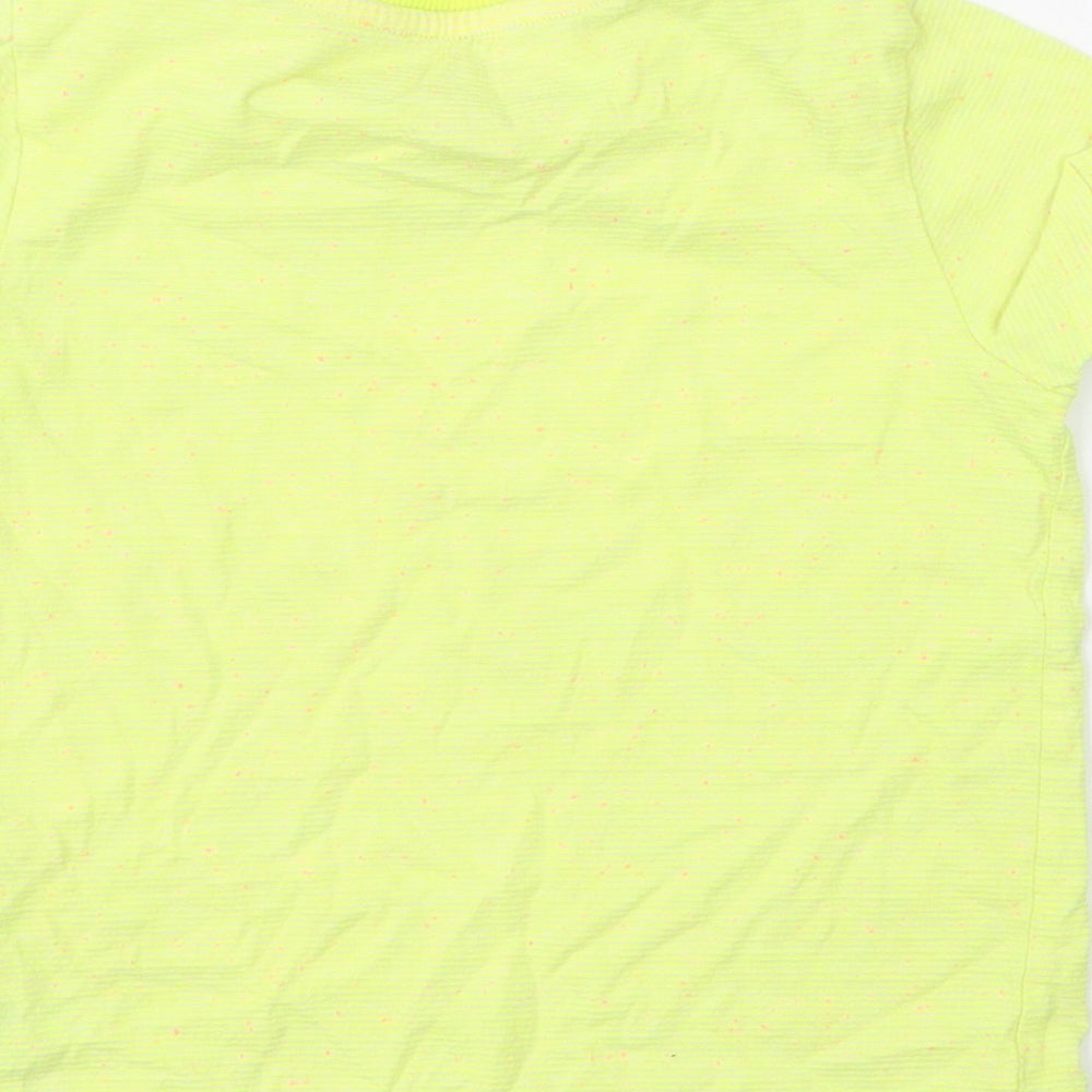 F&F Boys Yellow Striped Cotton Jersey T-Shirt Size 3-4 Years Round Neck Pullover