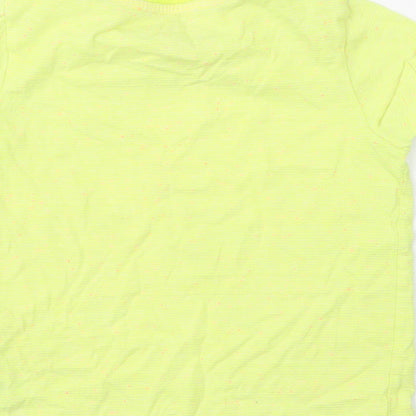 F&F Boys Yellow Striped Cotton Jersey T-Shirt Size 3-4 Years Round Neck Pullover