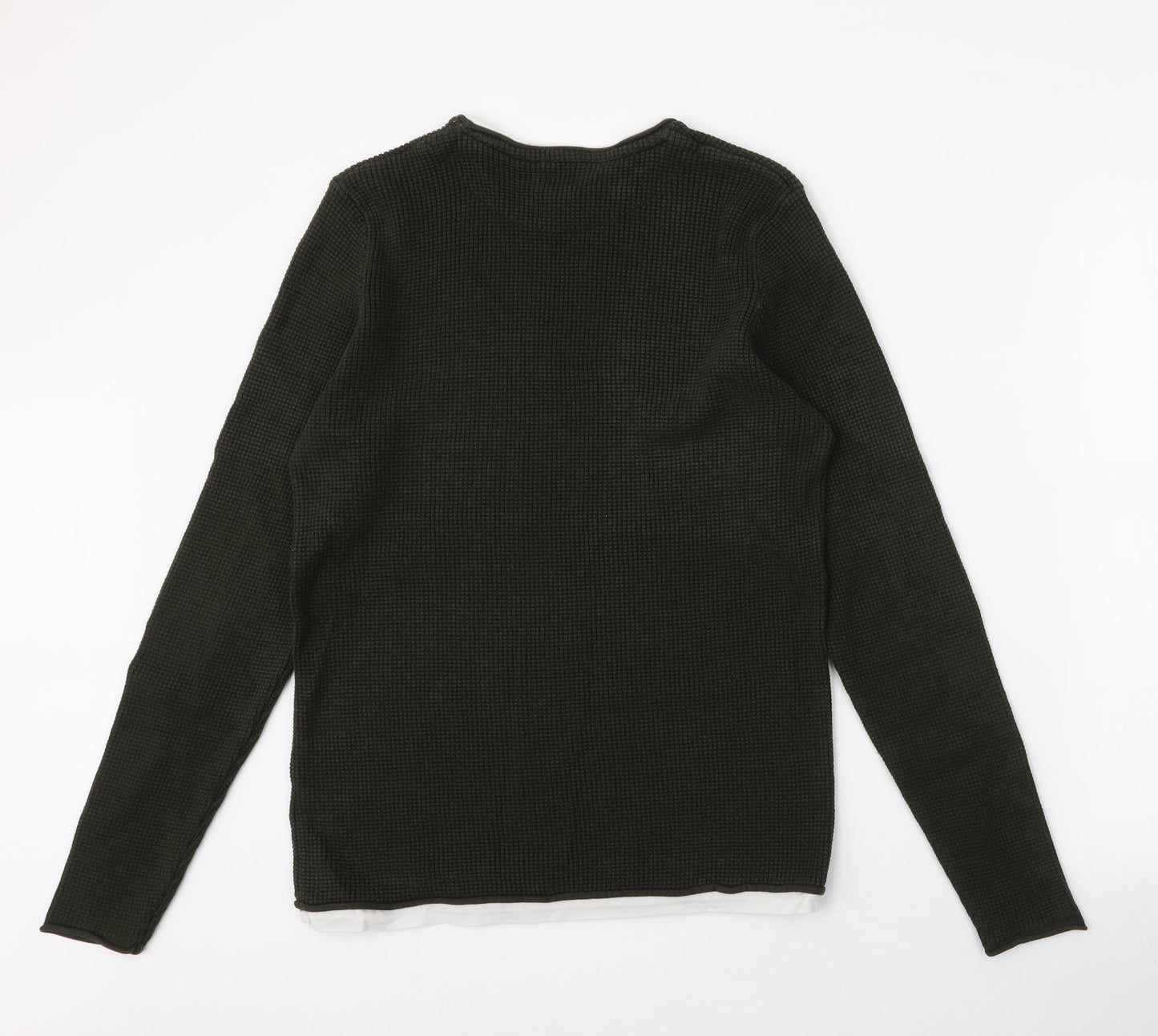 NEXT Mens Green Round Neck  Acrylic Pullover Jumper Size M