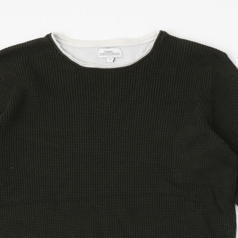 NEXT Mens Green Round Neck  Acrylic Pullover Jumper Size M