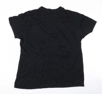 boohoo  Womens Black  Polyester Jersey T-Shirt Size L Round Neck - WMN , woman
