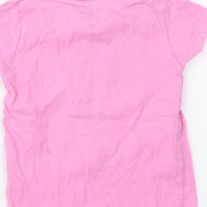 Blue Seven Girls Pink  100% Cotton Jersey T-Shirt Size 2 Years Round Neck Pullover - Banana