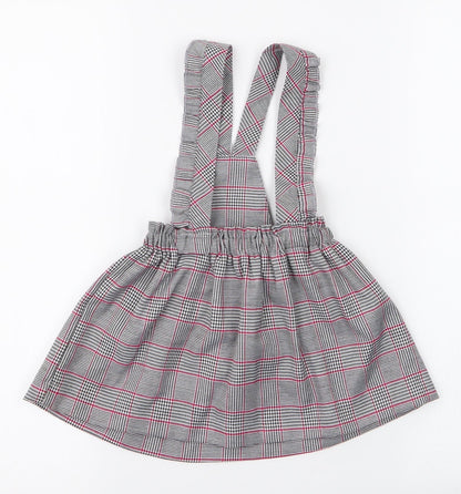 miss ebito Girls Grey Plaid 100% Polyester Pinafore/Dungaree Dress  Size 12 Months   Button