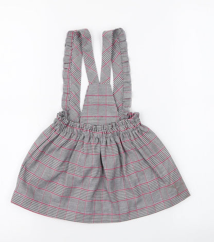 miss ebito Girls Grey Plaid 100% Polyester Pinafore/Dungaree Dress  Size 12 Months   Button