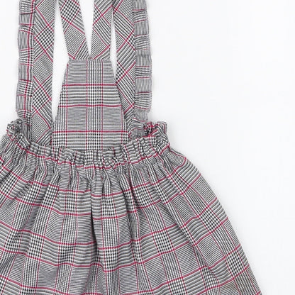 miss ebito Girls Grey Plaid 100% Polyester Pinafore/Dungaree Dress  Size 12 Months   Button