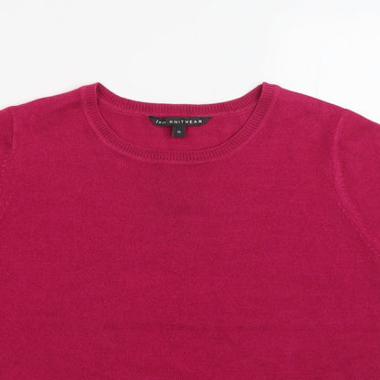 Womens UK Size 10 Love Knitwear Pink Jersey T-Shirt