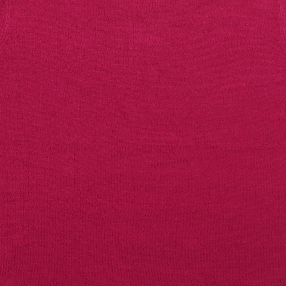 Womens UK Size 10 Love Knitwear Pink Jersey T-Shirt