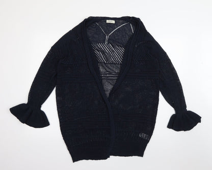 Womens UK Size L Papaya Blue Cardigan Jumper