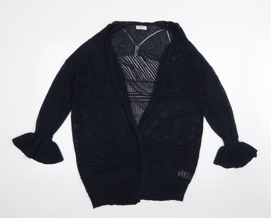 Womens UK Size L Papaya Blue Cardigan Jumper