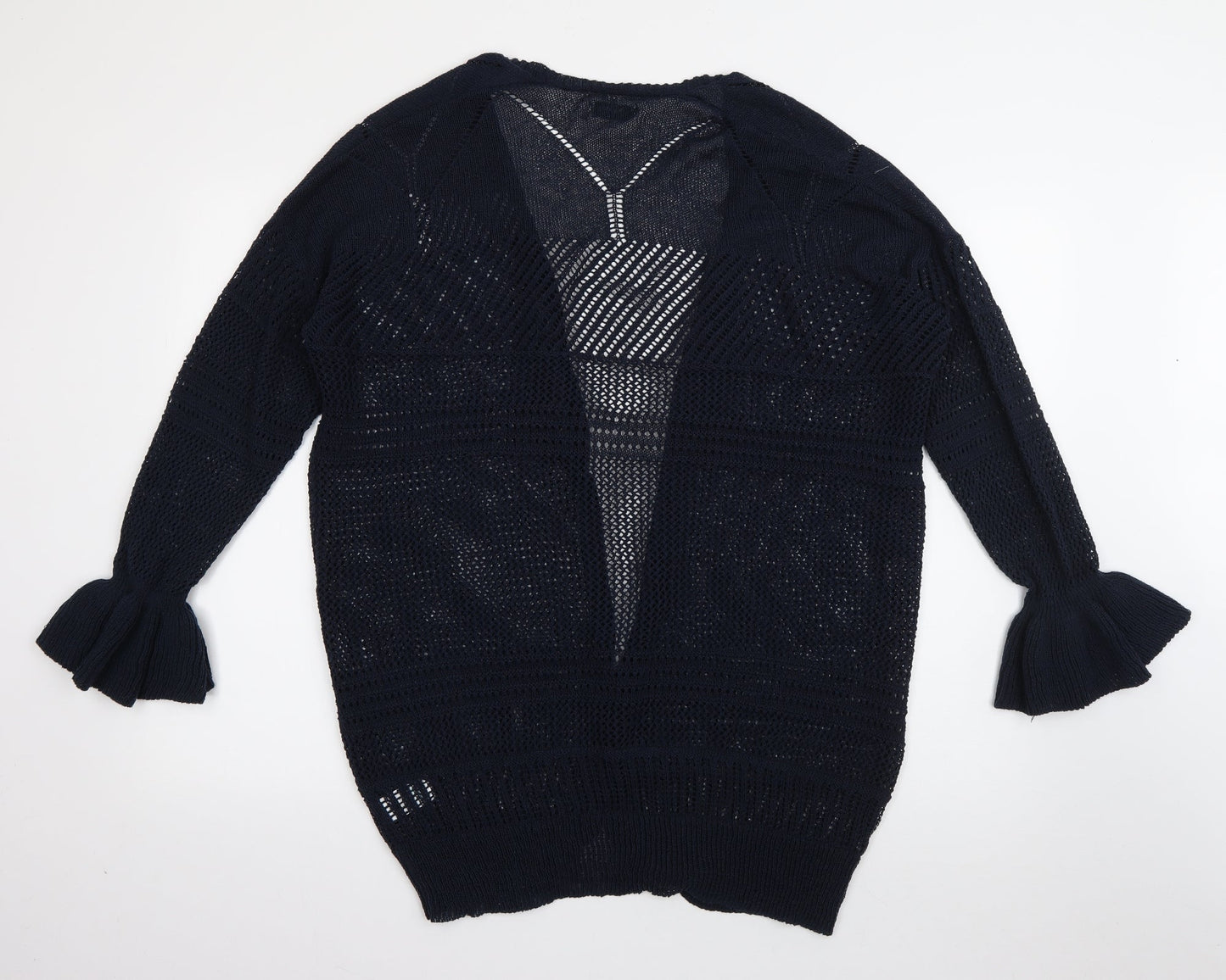 Womens UK Size L Papaya Blue Cardigan Jumper