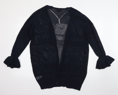 Womens UK Size L Papaya Blue Cardigan Jumper