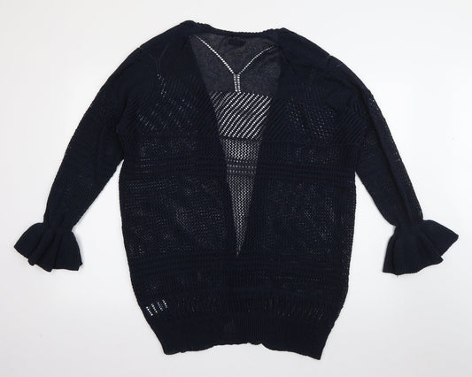 Womens UK Size L Papaya Blue Cardigan Jumper