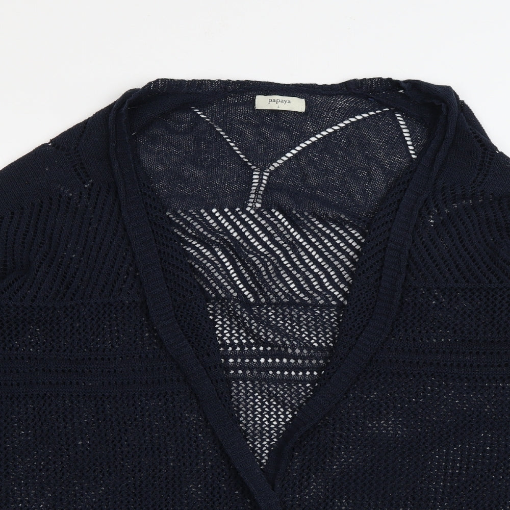 Womens UK Size L Papaya Blue Cardigan Jumper