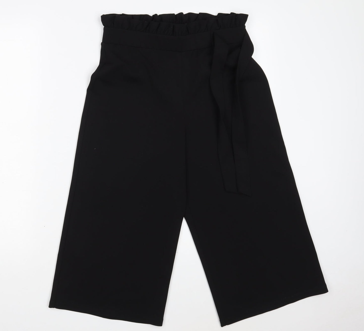 Womens UK Size 10 Miss Selfridge Regular Fit Cropped Black Trousers