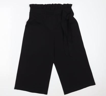 Womens UK Size 10 Miss Selfridge Regular Fit Cropped Black Trousers
