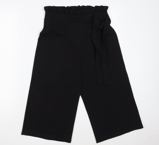 Womens UK Size 10 Miss Selfridge Regular Fit Cropped Black Trousers