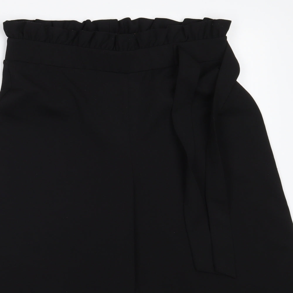 Womens UK Size 10 Miss Selfridge Regular Fit Cropped Black Trousers