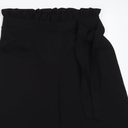 Womens UK Size 10 Miss Selfridge Regular Fit Cropped Black Trousers